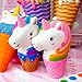 Slow Rising Jumbo SQUISHIES Set Pack of 5 - Rainbow Triangle Cake, Unicorn Ice Cream, Cake Cup & Colorful Horse-Ice Cream, Kawaii Squishy Toys or Stress Relief Toys Sticker Come with The Squishys