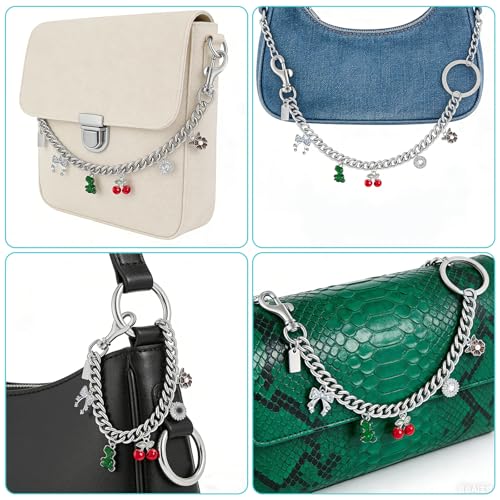 Image of Silver Cute Bag Charms Wallet Chain Keychains Gold Chain For Purse Purse Accessories For Handbags For women
