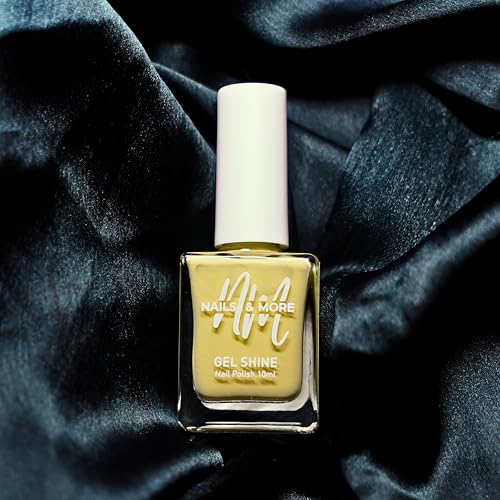 Image of Nails & More Lemon Green Nail Polish, Argan Oil-Infused Gel Shine, Bright Yellow-Green Nails, Trendy Look | 10ml