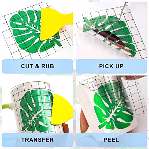 Image of HTVRONT Transfer Tape for Vinyl, 12 inch x 10FT, Black, Strong Tack | For Shimmer Adhesive Vinyl, Clear Transfer Tape, Alignment Grid, For Signs Stickers Decals, For Walls Doors