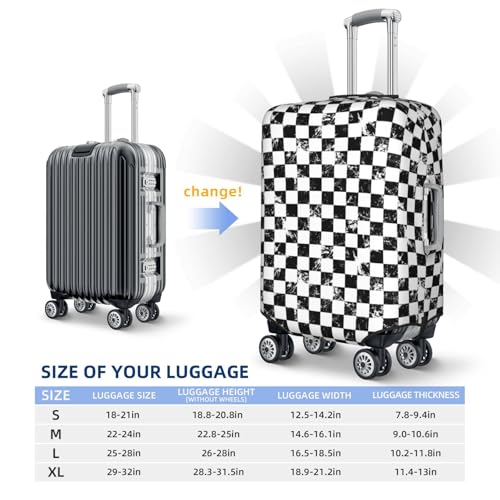 Travel Luggage Cover Protector - Creative Checkered Black White Anti-Scratch Suitcase Covers Fits 18-32 Inch Luggage2