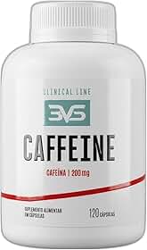 3VS Nutrition Cafeína 200mg 120 Cápsulas - Energia, Foco e Disposição - Suplemento Alimentar
