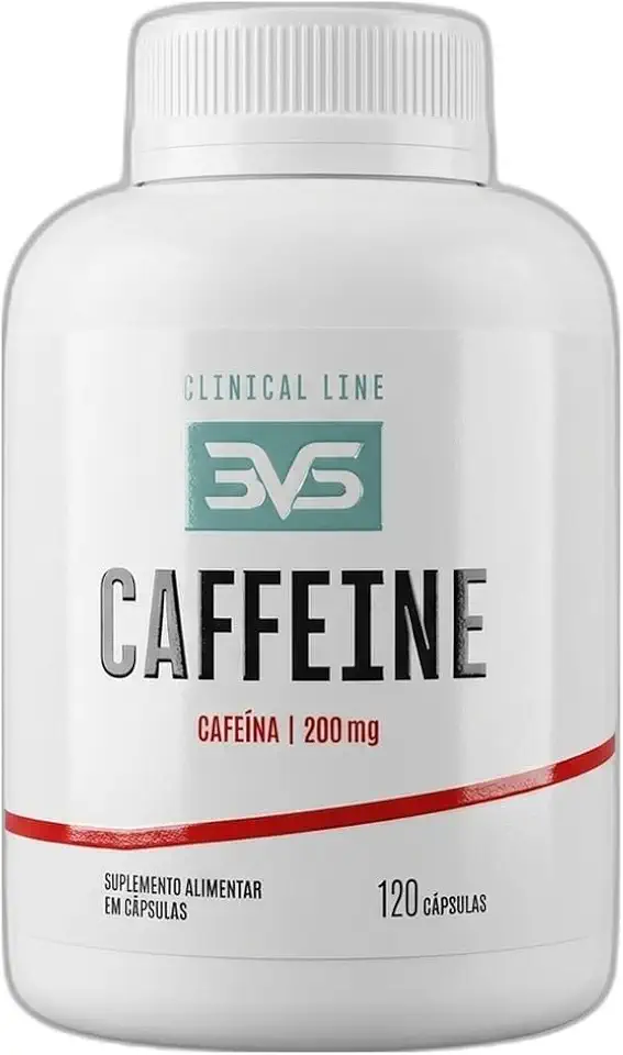 3VS Nutrition Cafeína 200mg 120 Cápsulas - Energia, Foco e Disposição - Suplemento Alimentar