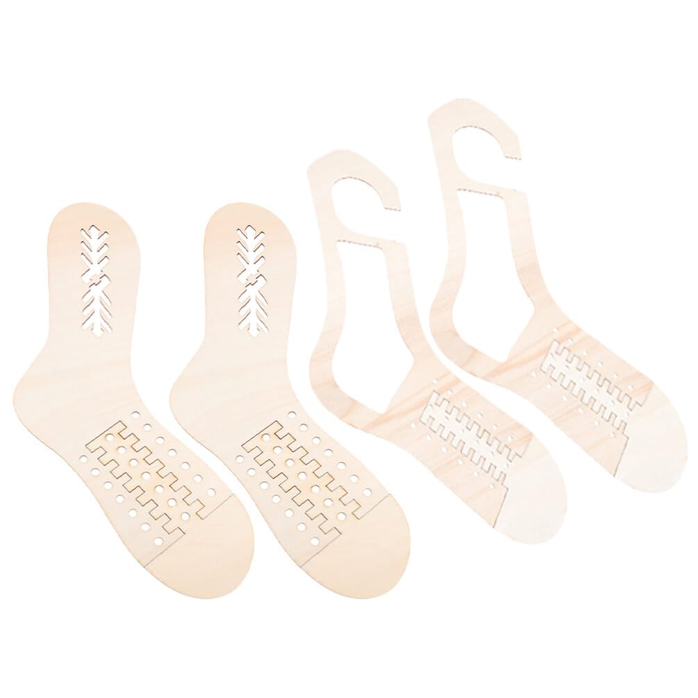 Bloqueur de chaussettes réglable en bois SEWACC pour tricot et crochet (2 paires)