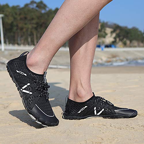 Image of MAYZERO Water Shoes Men Women Swim Surf Shoes Beach Pool Shoes Wide Toe Hiking Aqua Shoes Winter House Slippers