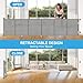 Upgrade 120 inch Retractable Baby Gates, EZIGO Extra Wide Baby Gate for Large Opening Extra Long Mesh Gate for Kids or Pet Dog Gate Child Safety Gate for Stairs Hallways Doorway Indoor Outdoor, Gray