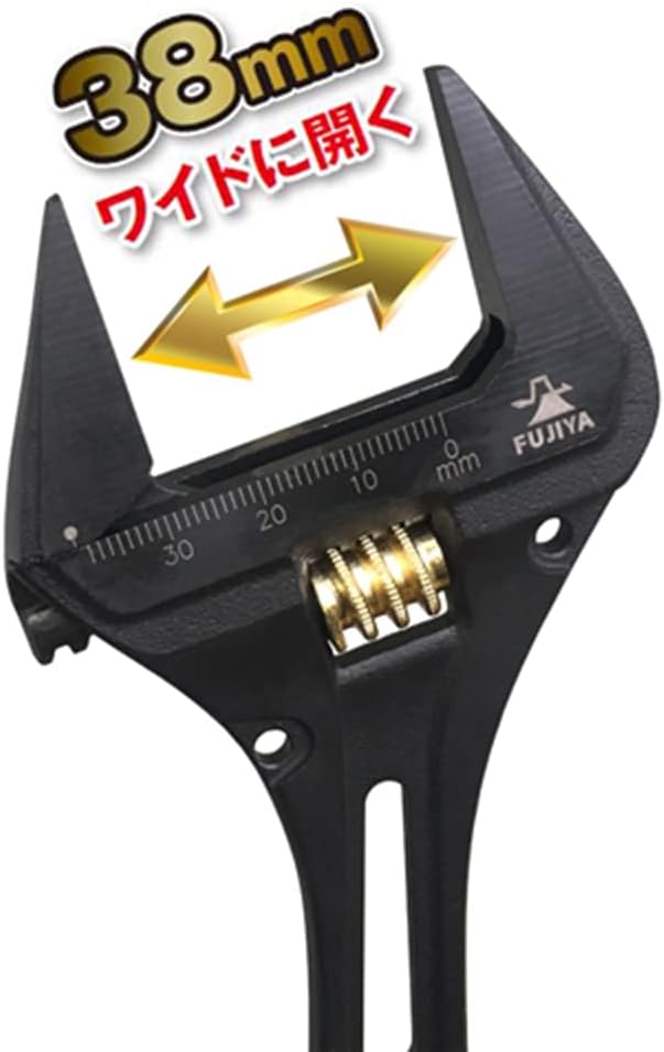 FUJIYA Tools, FGL-38-BG, Adjustable wrench with Ratchet Wrench, Black & Gold color-, 9 Inch