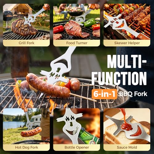 Set de pince spatule et fourchette pour BBQ Yoassi en acier inox durable - 7