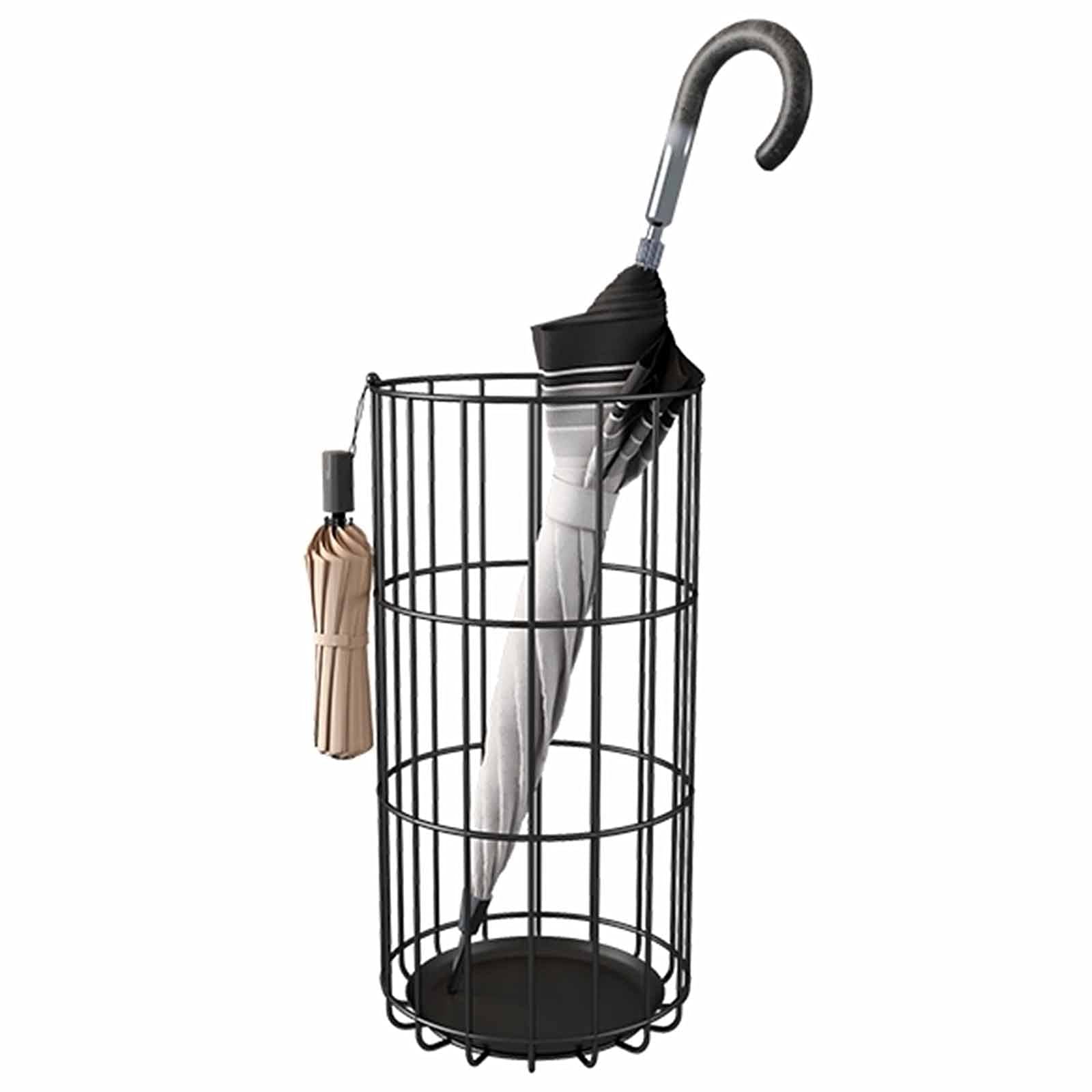Porte-parapluie Lar en fer noir au design minimaliste