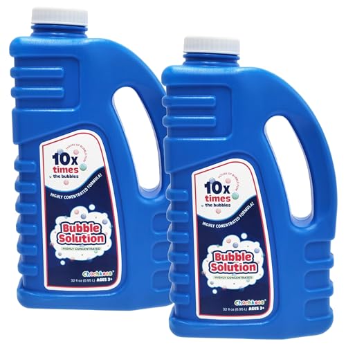 32 oz Concentrated Bubble Solution, Refills up to 2.5 Gallons, Non-Toxic Concentrated Solution for Bubble Machines, Giant Bubble Wands,Bubble Gun and Blowers (2-Pack)