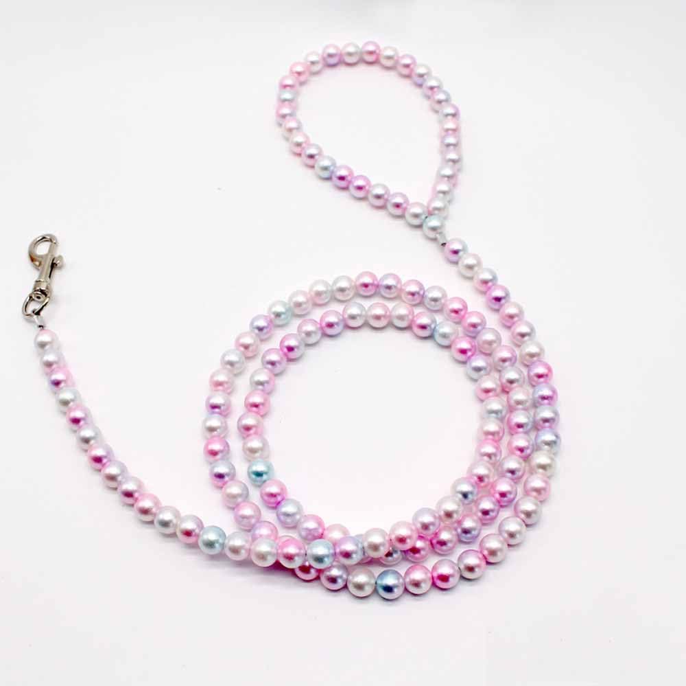feiling Dog Lead Cute Pearls 1.2 m Lead Recall Lead for Puppies Small Dogs Cats Pet Lead (Pink)