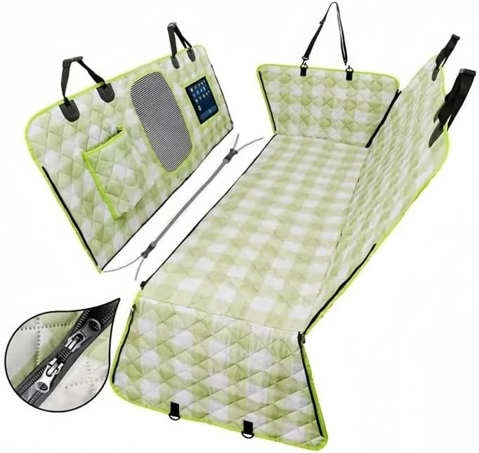 Dog Car Seat Cover for Honda BR-V 2015-2024,Car Dog Mat for Back Seat Dog Hammock with Mesh Window Scratch Proof Nonslip Waterproof Durable Machine Washable,Green normal Green - Image 1 of 8