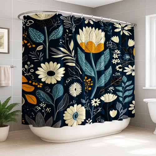 Rideau de douche extra large lavable avec crochets de douche