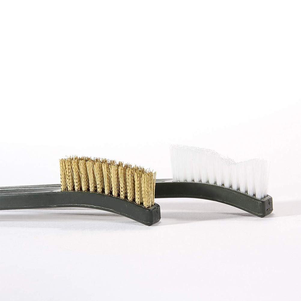 Kikumi Kit Universal de Limpieza de Armas 3pcs Cepillo de Alambre de Acero y 4pcs Nylon Pick Accesorios Tácticos de Armas Tácticas Herramienta de Limpieza (Negro)