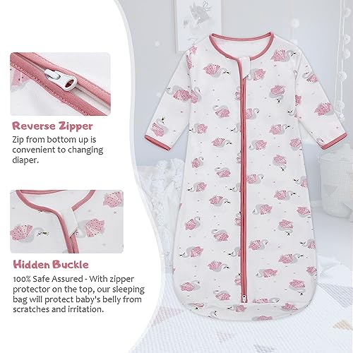 Image of Miracle Baby Sleep Sack - 100% Breathable Cotton Wearable Blanket, Long Sleeve Sleeping Sack for Infant 0-18 Months(3 Pack)