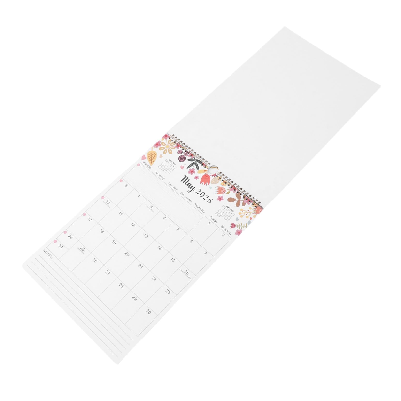 Calendario de Pared Decorativo Meses con Espacio para Notas Planificador Colgante con Vista Anual de Festivos para Hogar y Oficina