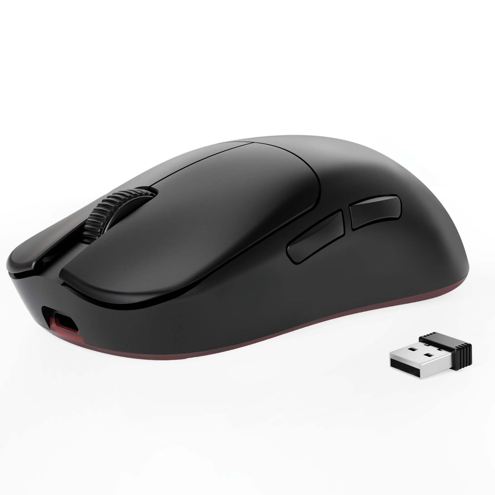AJAZZ AJ099 ゲーミングマウス 無線 ワイヤレス デュアルモード 有線Type-C&2.4GHz 超軽量54g バタフライ底部設計 原相PAW3311光学センサー 6段階DPI切替 1000Hzポーリングレート 500mAh大容量電池 長時間使用 スマートスリープ 7ボタン 左右対称 小型 携帯便利 Mac/Windows対応 ブラック