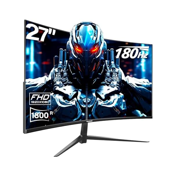 27 inch Curved Gaming Monitor,144Hz/180Hz PC Monitor Full HD 1080P, Frameless 1800R Computer Display with FreeSync & Eye-Care Technology, Wall Mountable, DP, HDMI Port (Black)