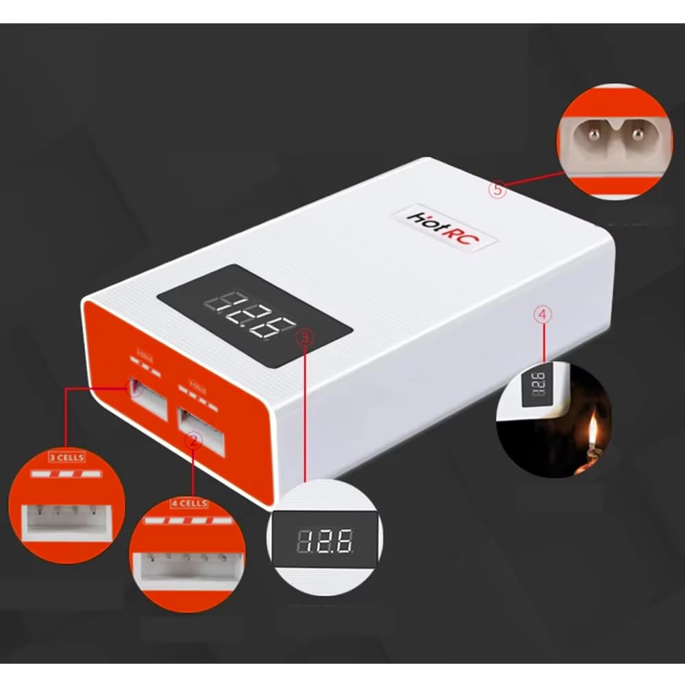 Lipo Balance Charger 3S-4S RC Caricabatteria 11,1 V/14,8 V Carica rapida più veloce Scarico RC compatto per batterie Lipo 3S 4S, caricatore bilanciamento per hobby, auto, barca, aeroplano