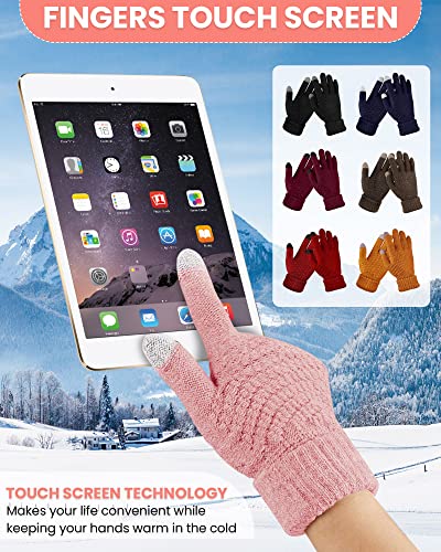 Chuarry 10 Pairs Kids Touchscreen Gloves Girls Winter Knit Gloves Kids Winter Gloves Warm Sports Gloves for Girls Boys Outdoor Running Cycling (Multicolor)4
