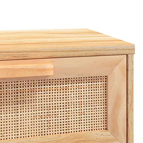 Table console 80 cm 2 tiroirs rotin bois massif vidaXL