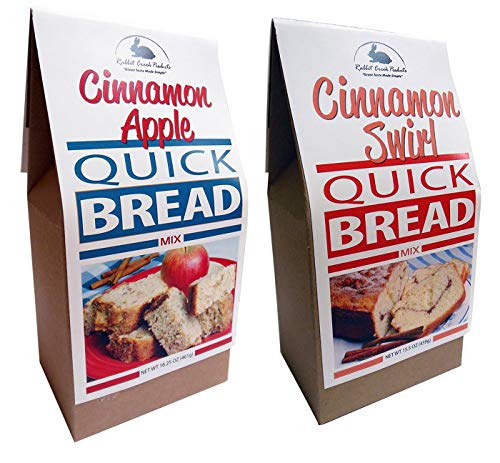 Rabbit Creek Quick Bread Mix Variety Pack of 2 – Cinnamon Apple Bread and Cinnamon Swirl Quick Bread Mix