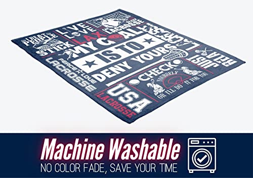 Innobeta Lacrosse Gifts For Boys Throw, My Goal Is To Deny Yours Flannel Blankets For Men 50" X 65" #TOP6