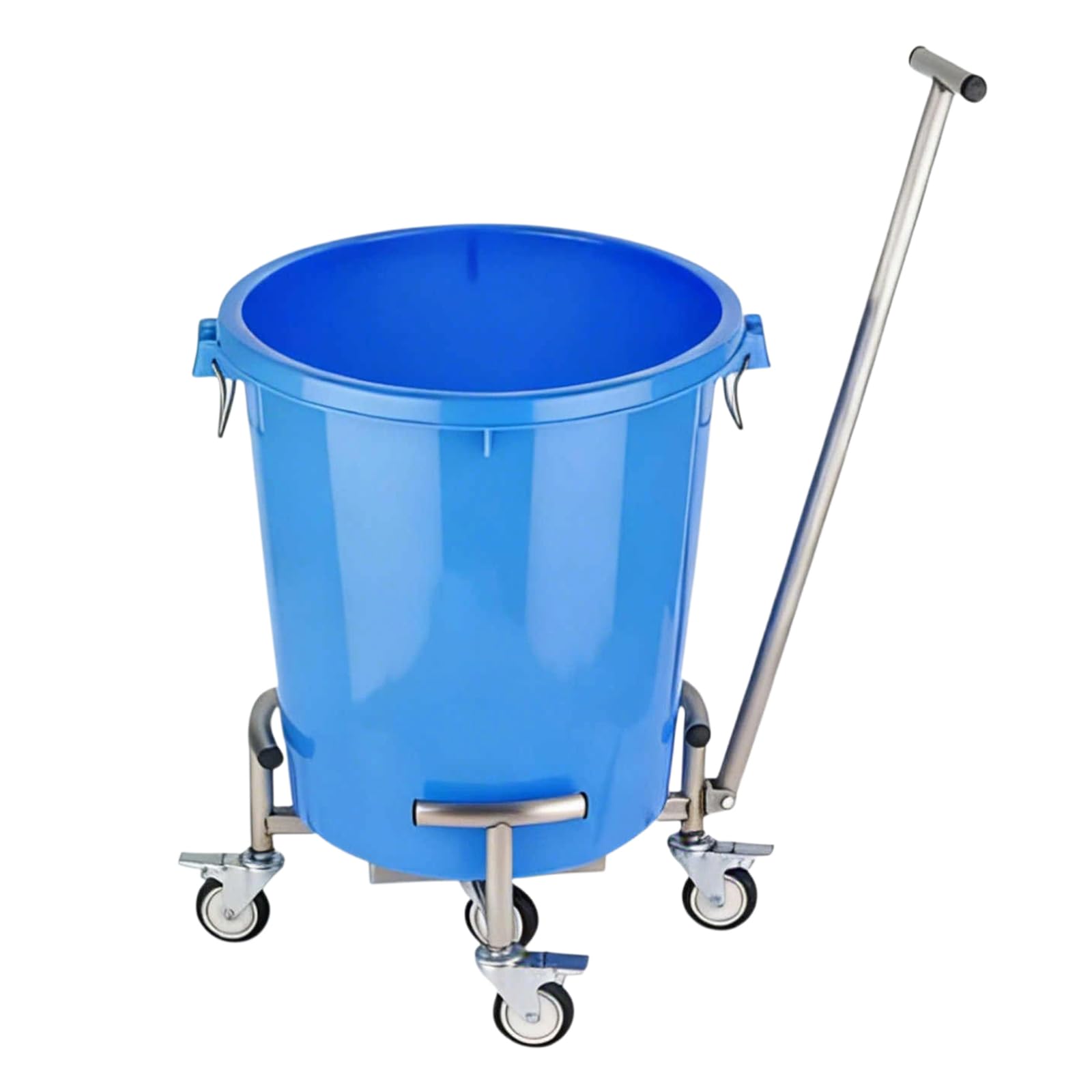 Heavy-Duty Bucket Dolly, Telescopic Stainless Steel Oil Drum Trolley with Casters and Armrests, The Base Inner Diameter Is Adjustable From 45 To 56 Cm, 300 Kg Load Capacity