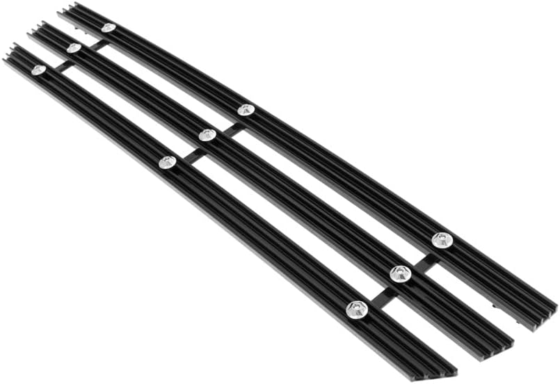 APS Compatible with GMC Sierra 2500 3500 2015-2019 Lower Bumper Aluminum Black Wide 20mm Horizontal Channel With Rivet Studs Billet Front Grill Grille Insert G66326U