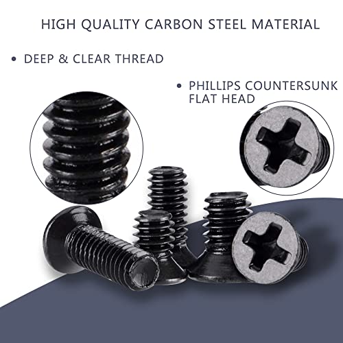 Eckj 600Pcs M2 Laptop Notebook Computer Replacement Screws, Phillips Flat Head Countersunk Machine Screw Bolts Nuts Washers Assortment Kit, M2 X 4Mm/ 5Mm/ 6Mm/ 8Mm For Pc, Ssd Repair, Nvme Drive Black #TOP3