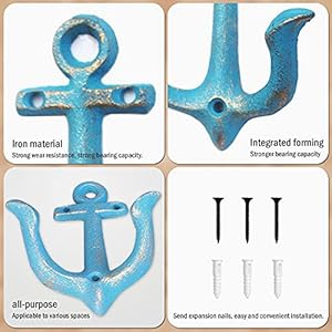 Notakia Vintage Rustic Cast Iron Nautical Anchor Design Wall Hooks Coat Hooks Rack, Decorative Wall Mounted Antique Shabby Chic Metal Towel Coat Hooks Hanger,Screws Included (4 PCS) Notakia Vintage Rustic Cast Iron Nautical Anchor Design Wall Hooks Coat Hooks Rack Decorative Wall Mounted Antique Shabby Chic Metal Towel Coat Hooks HangerScrews Included 4 PCS