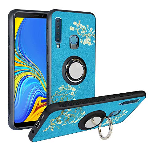 Alapmk Compatible with Galaxy A9 Case, [Personalized Design] A9 Case with Ring Kickstand Fit Car Magnetic, TPU Shockproof Phone Case for Samsung Galaxy A9 (2018) /A9 Star Pro /A9s,Flower