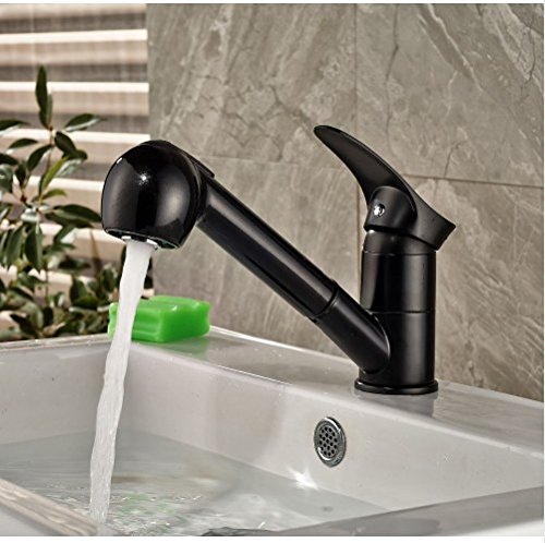 Robinet lavabo ergonomique double bec pivotant bronze huilé pour entretien facile