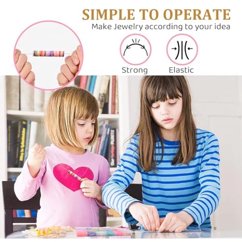 Image of DARK MAGISTER Kids Bracelet Making Kit with Colorful Beads, Rubber Bands, Charms and Tools - DIY Jewelry Craft Box for Children (Beads with Unicorn Charm Kit)