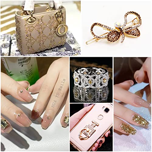 Image of Beadsland Flat Back Crystal Rhinestones, Golden Shadow, SS30, 576pcs | Flatback Glass Gems, 6.3-6.5mm, for Nail Art Craft, Glue Fix