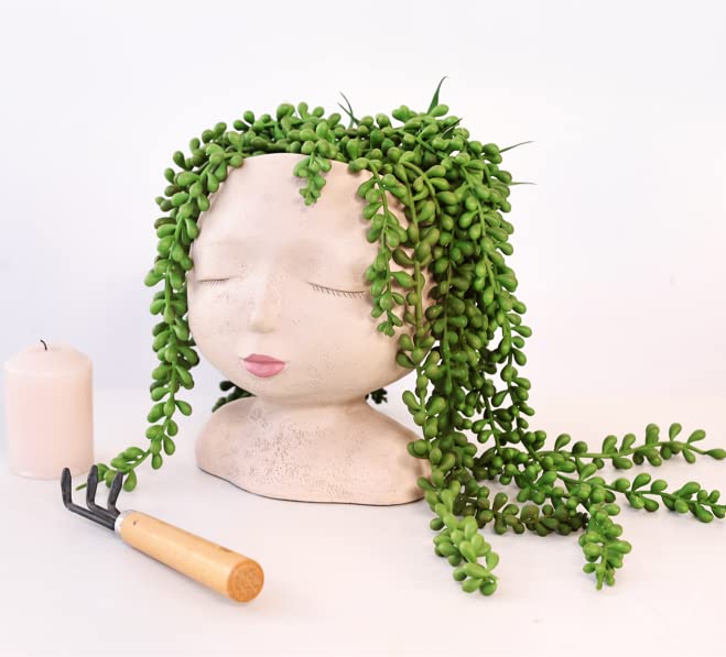 YIKUSH Plant Pots Head Planter Pots for Plants with Drainage Unique