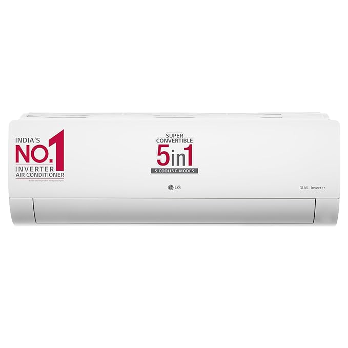 LG 1.5 Ton 5 Star VIRAAT, DUAL Inverter Split AC (Copper, Super Convertible 5-in-1 Cooling, HD Filter with Anti-Virus Protection, 2023 Model, RS-Q19BNZE, White) at Rs. 43490