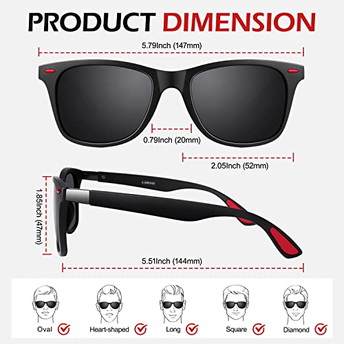 Image of LINVO丨Half Rim High-end Branded and Stylish Sunglasses丨Polarized and 100% UV Protected 丨Men & Women丨Medium丨Riding & Driving