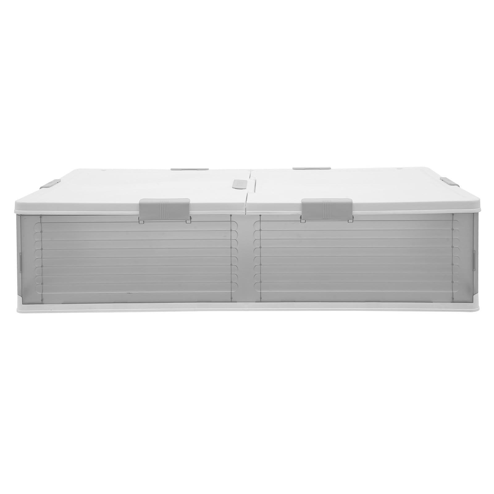 Unterbett Aufbewahrungsbox Unterbettkommode mit Doppelseitige Deckel, Rollen, Stapelbare Aufbewahrung Box für Schlafzimmer Kleiderschrank Dachboden, 101 x 51.5 x 24 cm (Semitransparent)