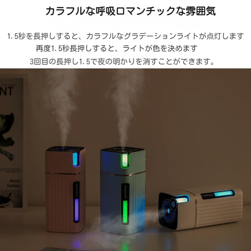 加湿器 2個セット USB加湿器 アロマ かわいい LEDライト付 Amazon.co.jp: 小型 USB 加湿器 LEDライト7色 スチーム式 300mL