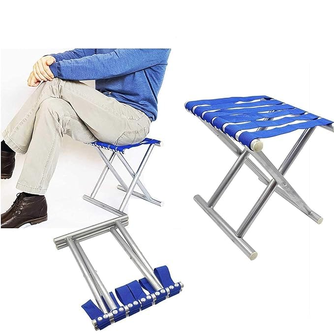 VELUZA Super Strong Outdoor Folding Chair Portable Folding Stool Hiking Fishing Picnic Stool Collapsible Stool Mini,Travel Garden Chair Folding Lightweight Stool Chair-Aluminium,Multicolor (B0DGCLGQWY) Amazon Price History, Amazon Price Tracker