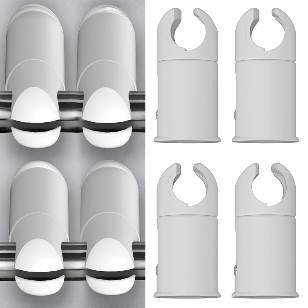 Clamp Brackets for Heated Towel Rail Radiators Flat & Curved (White, 25mm Tube Width)