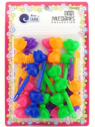 Tara Girls Self Hinge Bow Hair Barrettes - 18 Pcs.