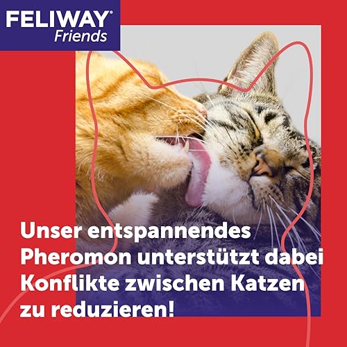 FELIWAY Friends 30 Tage Pheromon Verdampfer Start-Set, 48ml - Hilft Anzeichen von Stress bei Katzen und Kitten zu reduzieren, von Tierärzten empfohlen, klinisch getestet