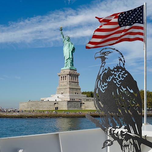 Renovatio Metal Bald Eagle Decor - Metal Birds Yard Decor - Metal Bird Tree Stake & Outdoor Eagle Decorations - Metal Birds For Trees - Bald Eagle Gifts For Men - Metal Yard Art Outdoor And Garden #TOP6