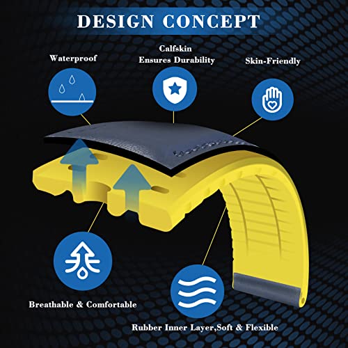 BINLUN Compatible with Apple Watch Bands Leather Soft Silicone Inner Hybrid Sweatproof 38mm 40mm 41mm 42mm Watch Strap for iWatch Ultra SE Series 11/10/9/8/7/6/5/4/3/2/1(Black Buckle,Deep Blue) - Image 3