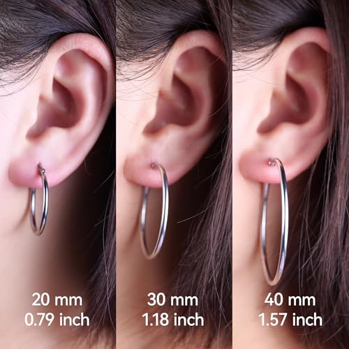 Limerencia Large Titanium Hoop Earrings for Women Hypoallergenic Thin Round Earrings F136 Implant Grade Titanium Hoops for Sensitive Ears4
