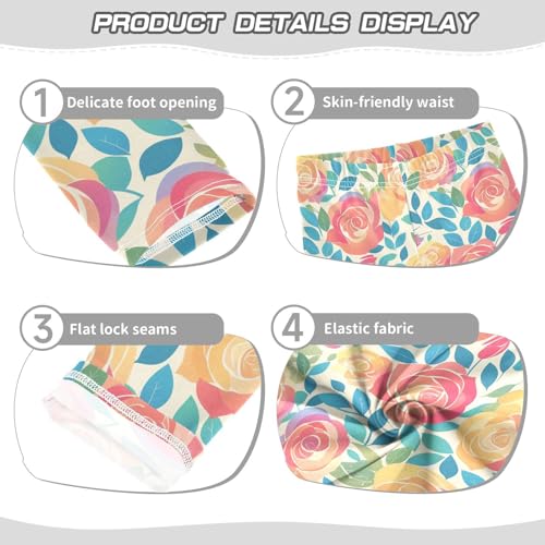 KLL Red Rose Little Girls Athletic Leggings Soft Full Length Pants Exercise3