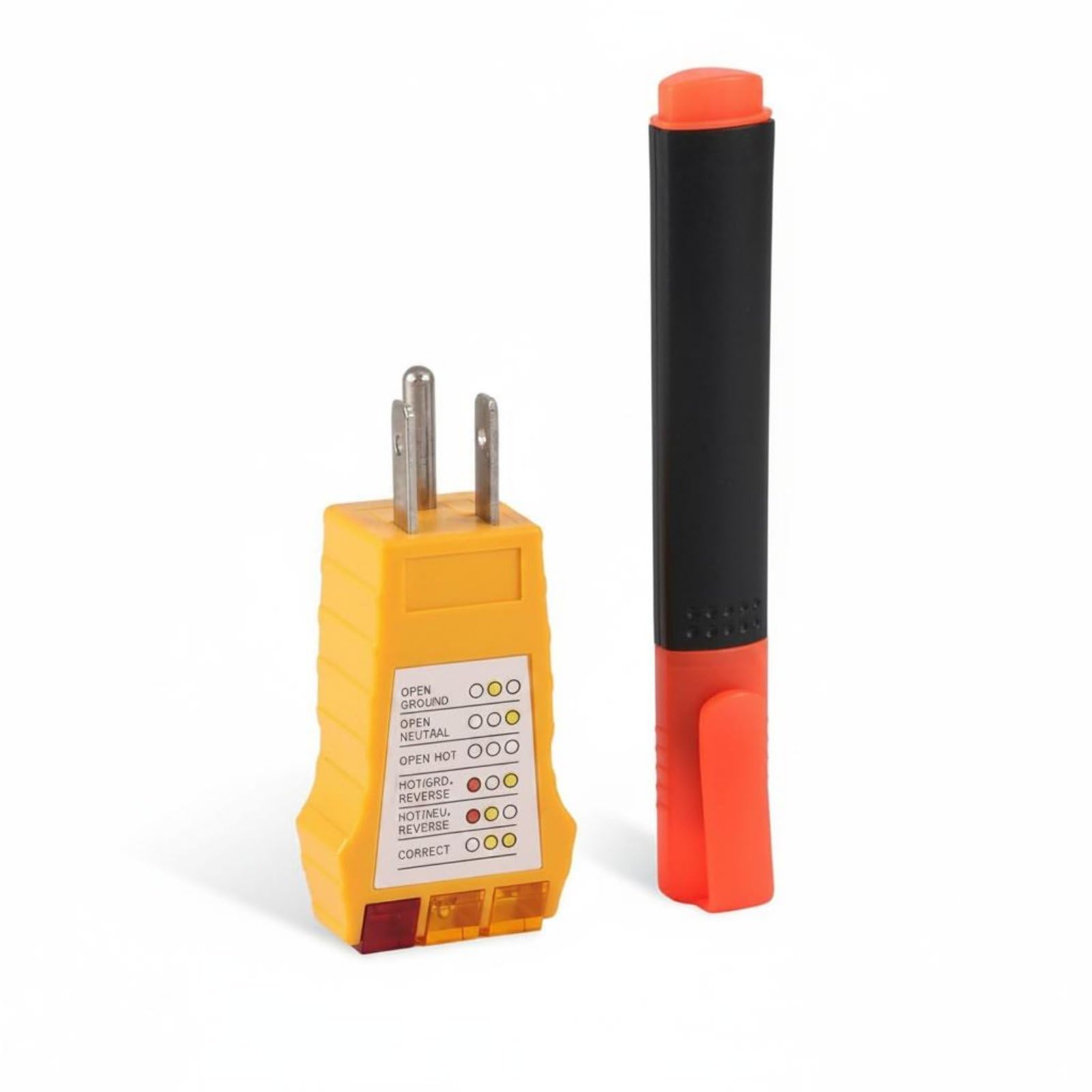 2 Pieces Grounding Test Outlet Tester and Conductivity Pen Kit LED Indicator Lights Electrical Socket Ground Tester Easy-to-Read Fault Chart American Plug Wiring Polarity Checker f-picture-15