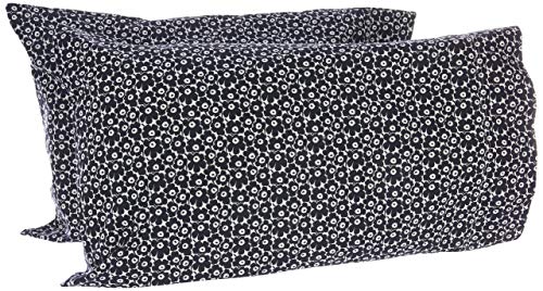 Image of Marimekko - Pillowcase Set, 100% Soft Cotton Percale Pillow Shams, Printed Throw Pillow Covers for Couch or Bed, Pack of 2 (Pikkuinen Unikko Black, Standard)